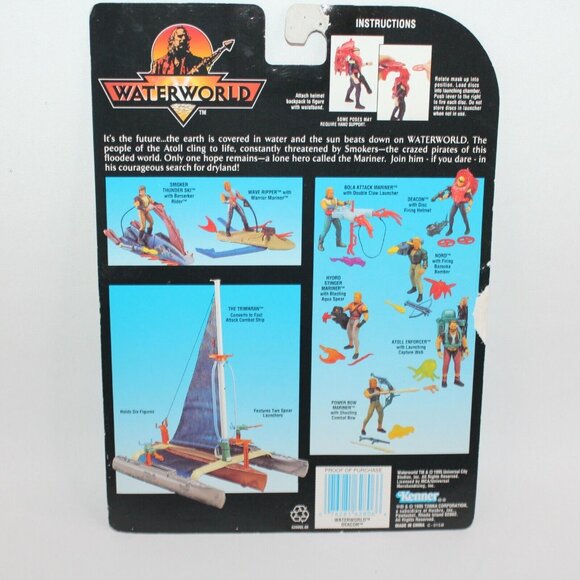 New 1995 Kenner Hasbro Waterworld Deacon Dennis Hopper Helmet Action Figure Toy - Picture 6 of 7